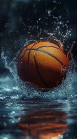 Basketball impacts water surface in dramatic high-speed capture