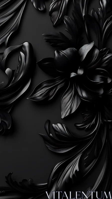 Monochromatic Floral Study: High-Contrast Black and White Botanical Composition