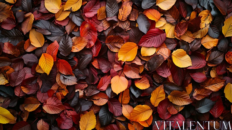 Leaf chorus sings in layered reds, golds, and ember tones