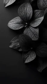 Raindrops Jewel Flowers in Monochrome Grace