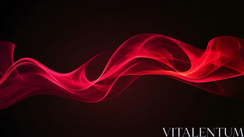 Crimson light waves flow across a deep shadowed backdrop