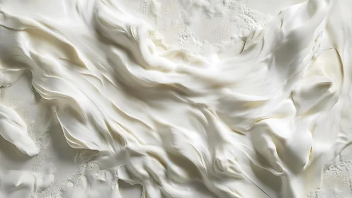 Flowing White Cream Abstract Texture in Soft Minimalist Art.