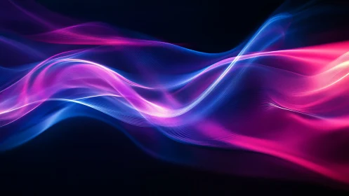 Spectral waveform ribbons with cyan magenta light interference.