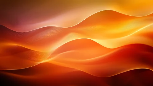 Layered orange light waves forming fluid abstract pattern.