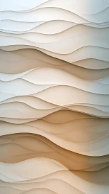 Layered beige waveforms create soft architectural relief