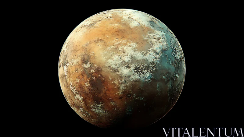 Textured exoplanet sphere rendered with high-detail 3D shading