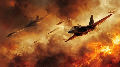 Dogfighting Squadron Engulfed in Firestorm Chaos.