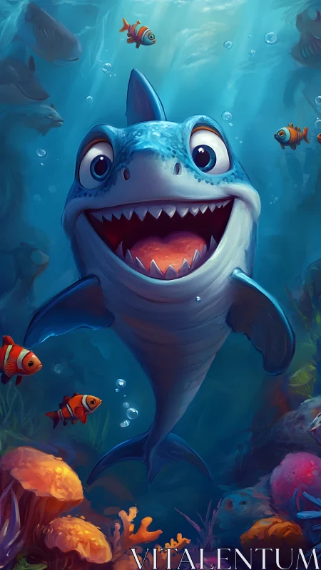 Baby shark beams wide smiles while touring coral alley