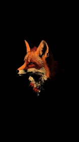 Vivid fox profile rendered in high-contrast digital illustration