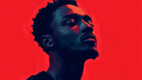 Chromatic portrait under high-contrast complementary lighting.