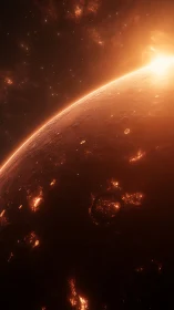 Molten exoplanet terminator line glows under stellar flare