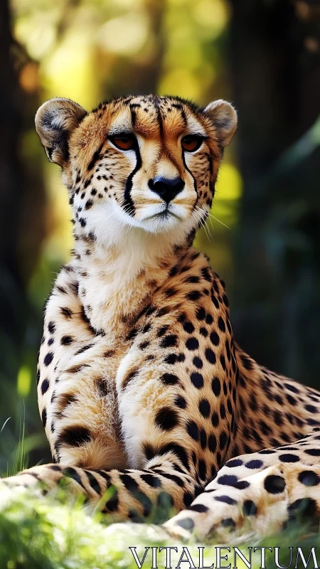 Cheetah Portrait with Striking Amber Eyes.