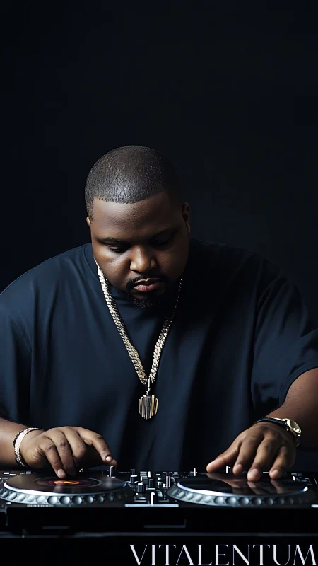 Focused DJ shapes seamless beats on a modern console.