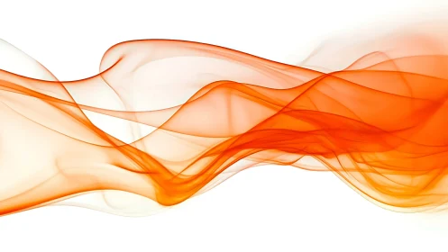 Translucent orange energy waves form fluid abstract motion