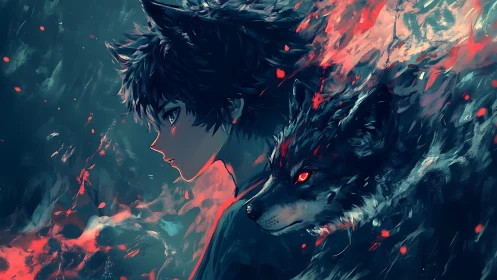 Wolf-eared warrior merges with blazing spectral wolf