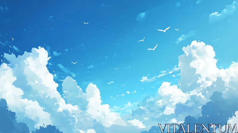 Sky pilgrims drift through cotton kingdoms of daylight.