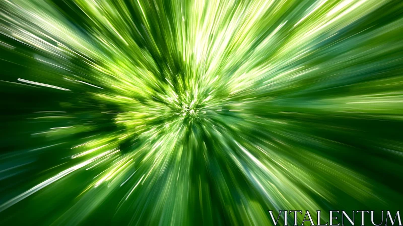 Radiant Green Burst Abstract With Motion Blur Effect.
