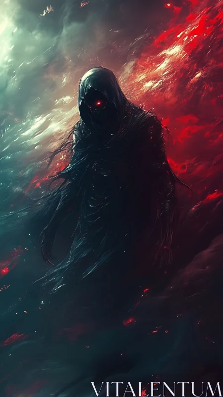 Voidwraith cloaked in swirling red and teal cosmic storm.