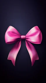 Magenta Ribbon's Theatrical Twirl Against Midnight Darkness