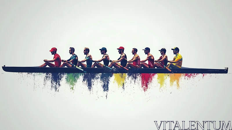 Rowing team powers forward as splashes become bold color