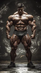 Titan of Sinew stands under molten gymlight thunder.