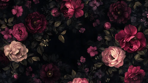Dark Romance: Lush Vintage Florals in Moody Splendor.