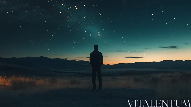 Quiet stargazer enjoys a peaceful night beneath glowing skies