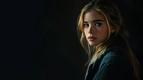 Digital chiaroscuro portrait isolates subject against void