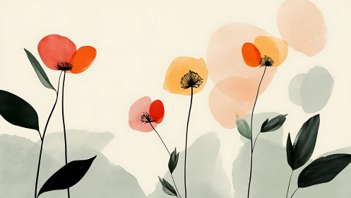 Wildflowers Dancing in Gentle Breeze.