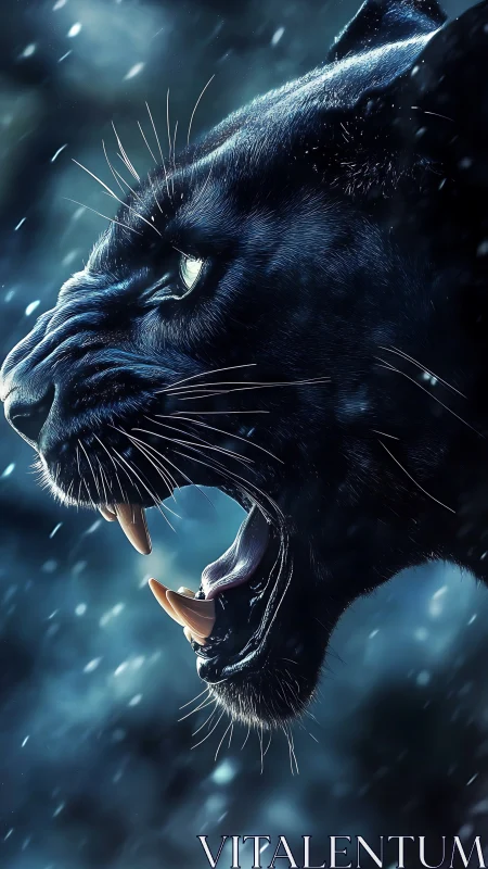 When Shadows Roar: Dark Feline Fury Erupts Through Frozen Rain