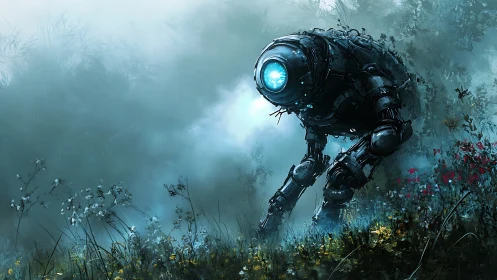 Autonomous bipedal reconnaissance robot scans foliage in dense fog