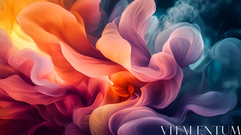 Swirling abstract petals glow in vibrant, ethereal light
