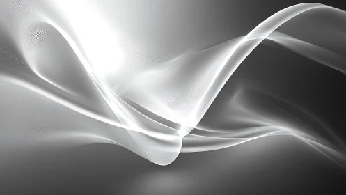 Luminous white light waves glide across a dark gradient field.