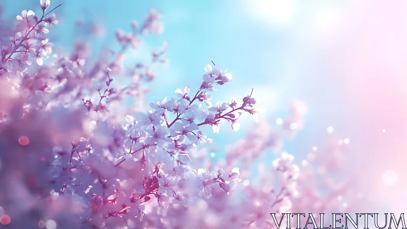 Dreamy Purple Blossoms in Soft Springtime Light.
