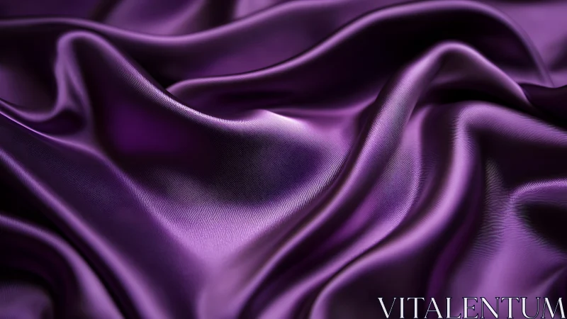 Lustrous purple silk folds flow in soft, luxurious waves