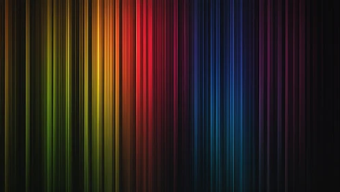Vertical multicolor light streaks on dark gradient background.