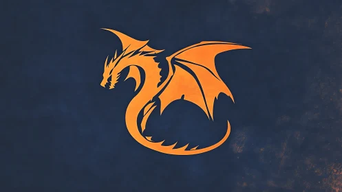 Glowing dragon emblem curled in a midnight-blue sky.