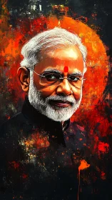 Chromatic portrait with infernal halo and spectral detailing.