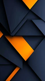 Geometric orange bands slice through layered navy planes.