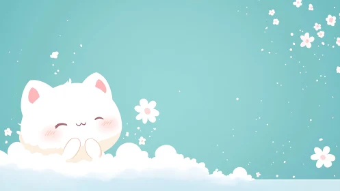 Anthropomorphic Feline Character in Volumetric Cloud Environment.