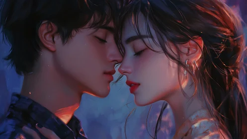 Dual-Figure Proximity Study: Chromatic Gradient Emotional Intensity.