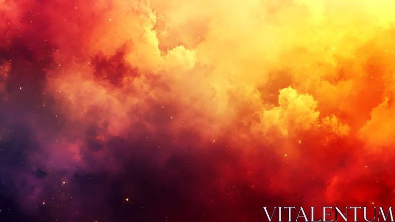 Turbulent Chromatic Nebula with Particle Luminescence.