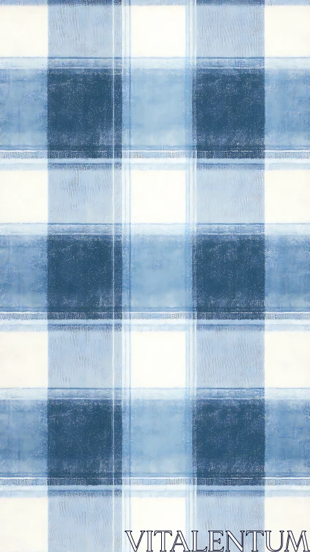 Blue and white gingham-style plaid pattern with soft texture