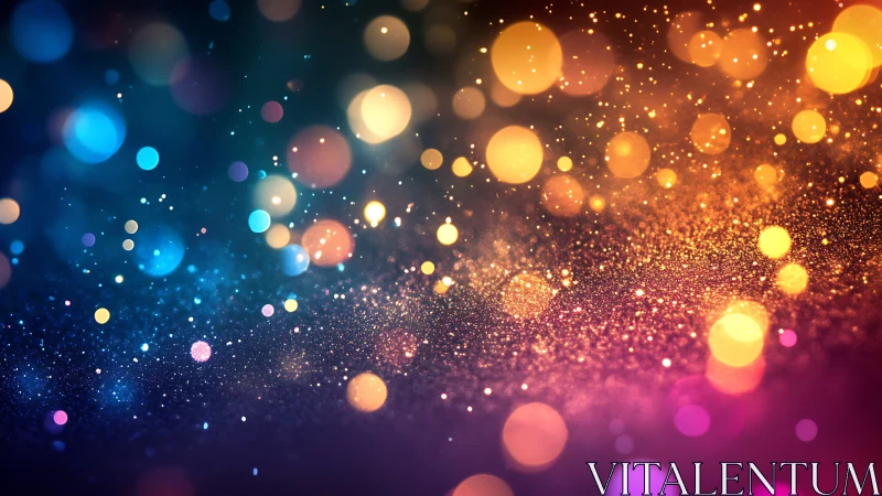 Colorful bokeh lights over sparkling abstract background.