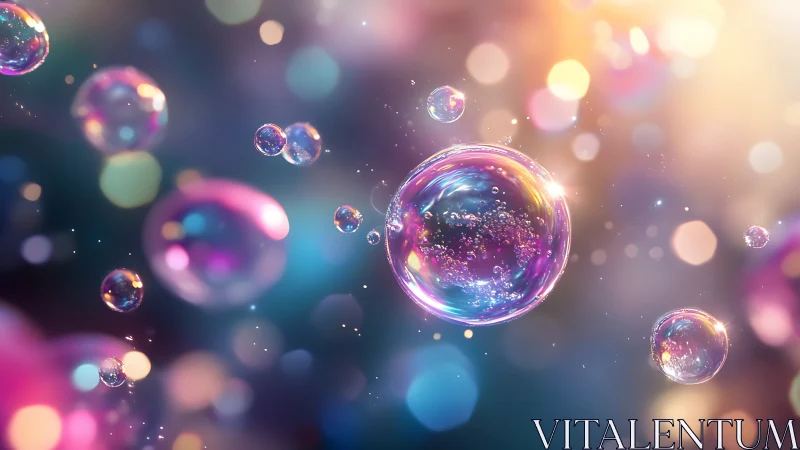 Prismatic daydream bubbles drifting through neon dusk.