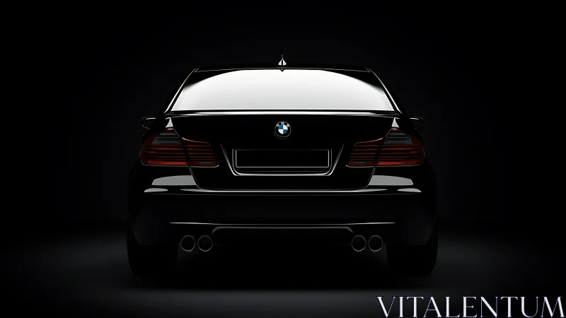 Midnight gloss sedan prowls the dark with silent menace.