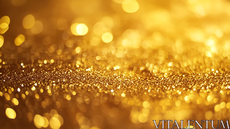 Sparkling Golden Glitter Abstract Background with Soft Bokeh.