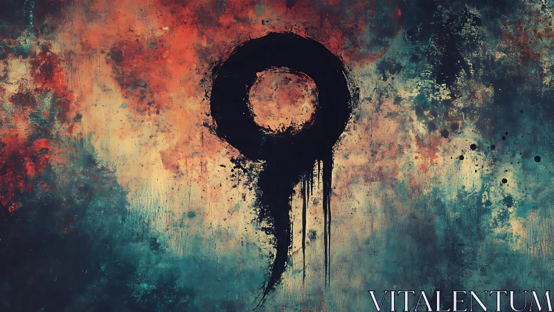 Mystic ink spiral drifting through stormy painted skies.