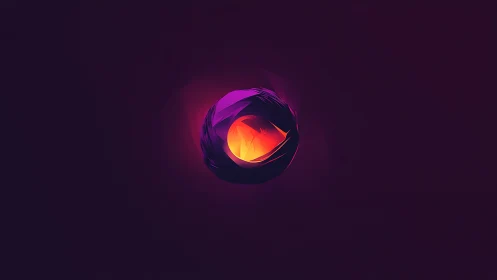 Orbital ember core wrapped in neon violet petal shadows.
