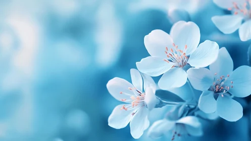 Whispered Petals: A Blue Spring Reverie.
